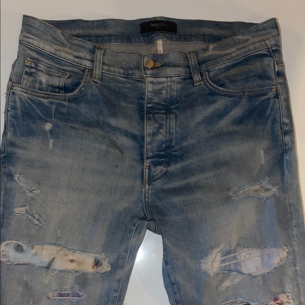 Men's Blue Distressed Jeans